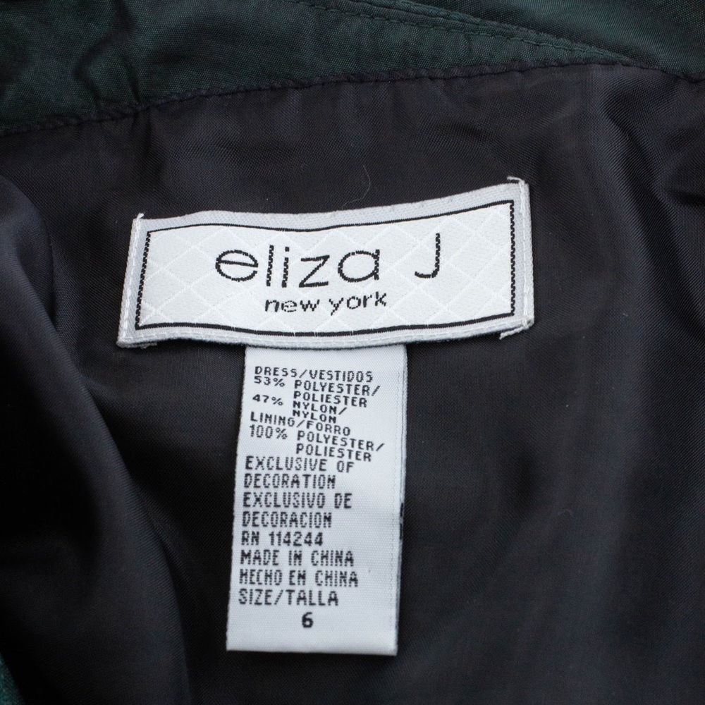 ELIZA J Green and Black Polka Dot A-Line Dress - Picture 5 of 5